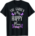 The garden is my happy Place T shirt Garden gloves and roses T-Shirt | Google Shopping Optimized | Aesthetic Casual Look