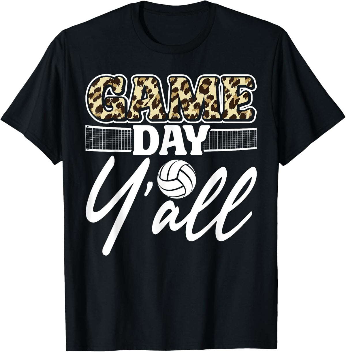 Volleyball Player Team Leopard Cheetah Game Day Y All Apparel Comfort Fit Gift Ready