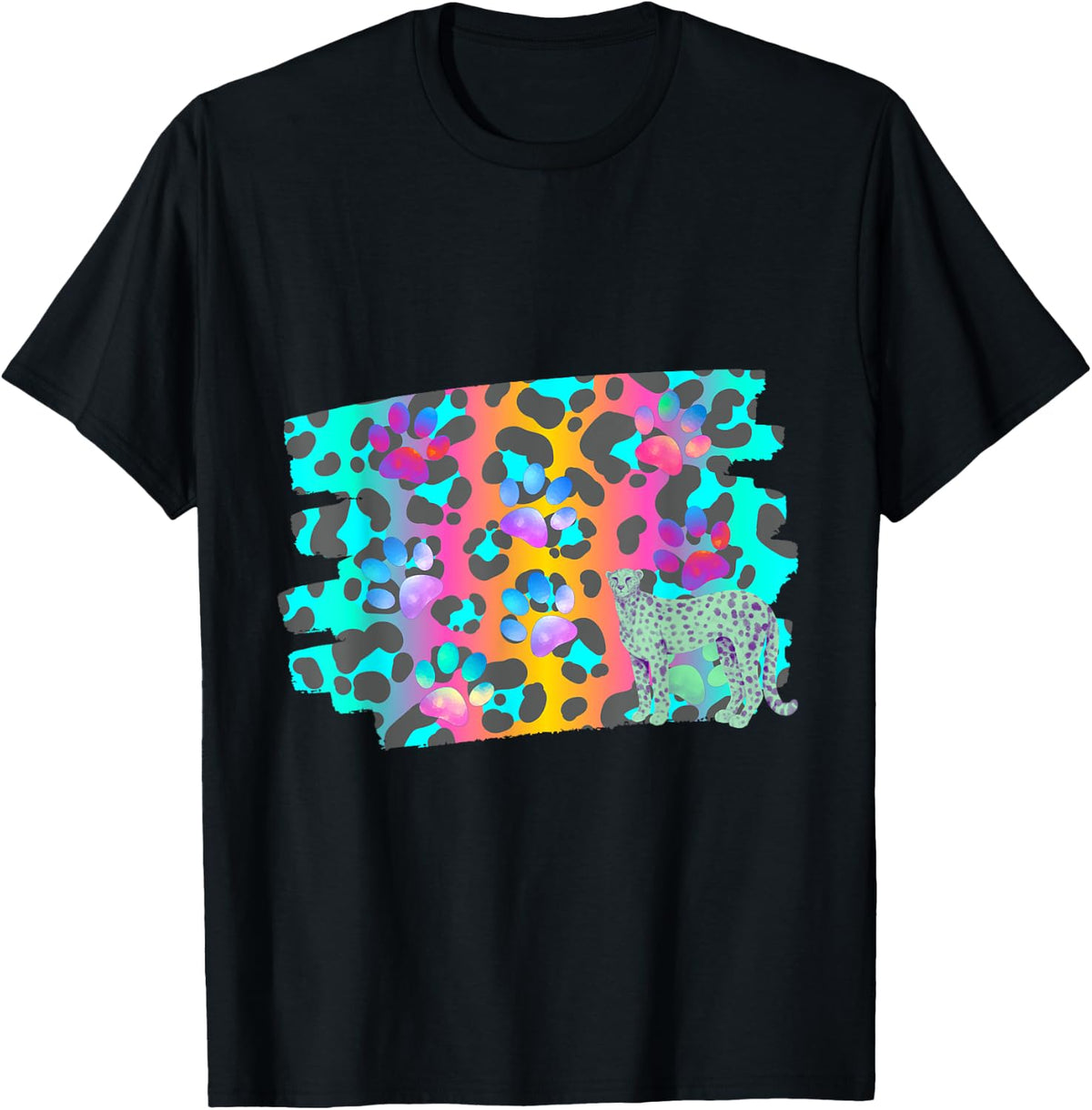 Colorful abstract cheetah print rainbow purple fun graphics Apparel Viral TikTok Find Everyday Wear