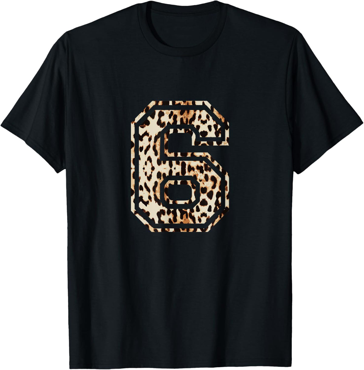 Cool Number 6 Game Football Leopard Cheetah Print T Shirt T Shirt Streetwear Style US Top Pick