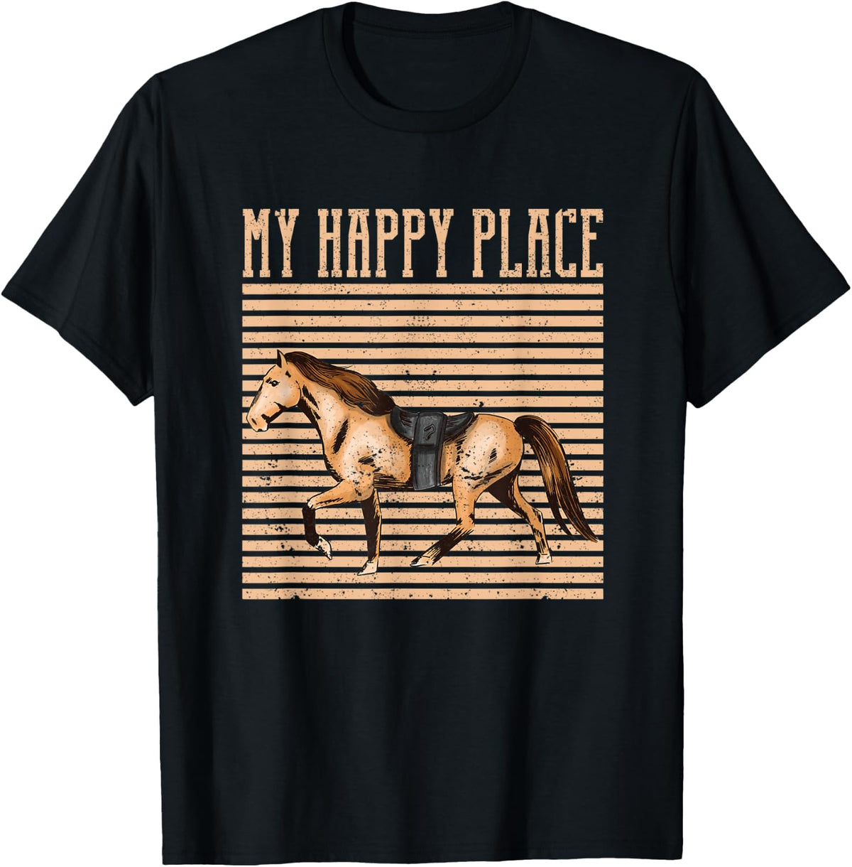 Horse Lover Horseback Riding Equestrian Rider My Happy Place Apparel | Top Conversion Title | Daily Wear Essential