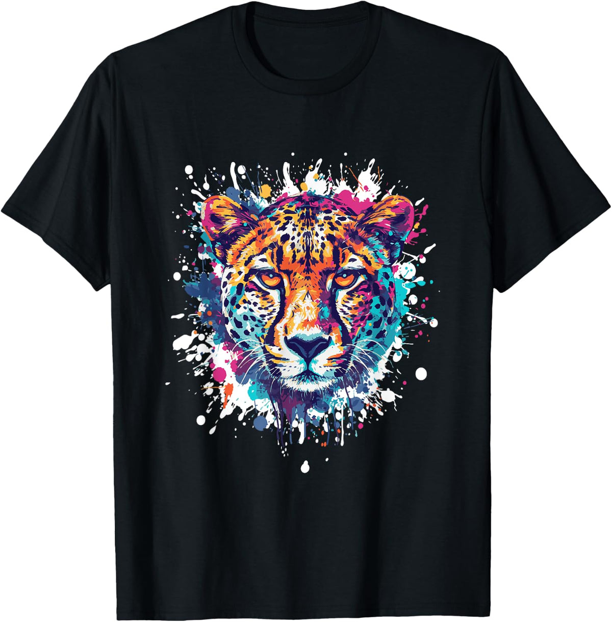 Cheetah Head Animal Portrait Popart Colorful Apparel Comfort Fit Fan Favorite