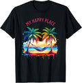 My Happy Place Watercolor Hammock on the Beach T-Shirt for Men Women Kids T-Shirt | US Viral Pick | Aesthetic Casual Look
