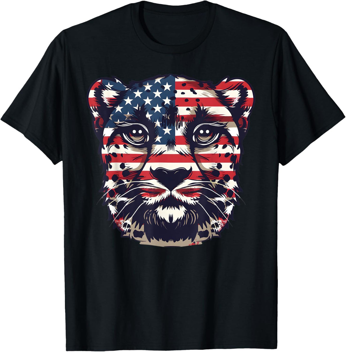 Patriotic Flag Cheetah 4th Of July Funny Animal Face Apparel Viral TikTok Find Everyday Wear