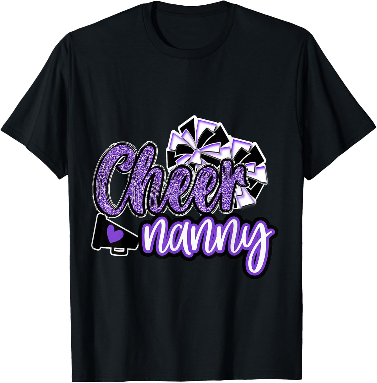 Cheer Nanny Shirt Megaphone Purple Leopard Cheetah Print T Shirt Viral TikTok Find Fan Favorite