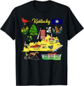 Hand Drawn Illustration of Kentucky Map, Tourist places, USA Apparel | Premium Quality | Top Rated Comfort