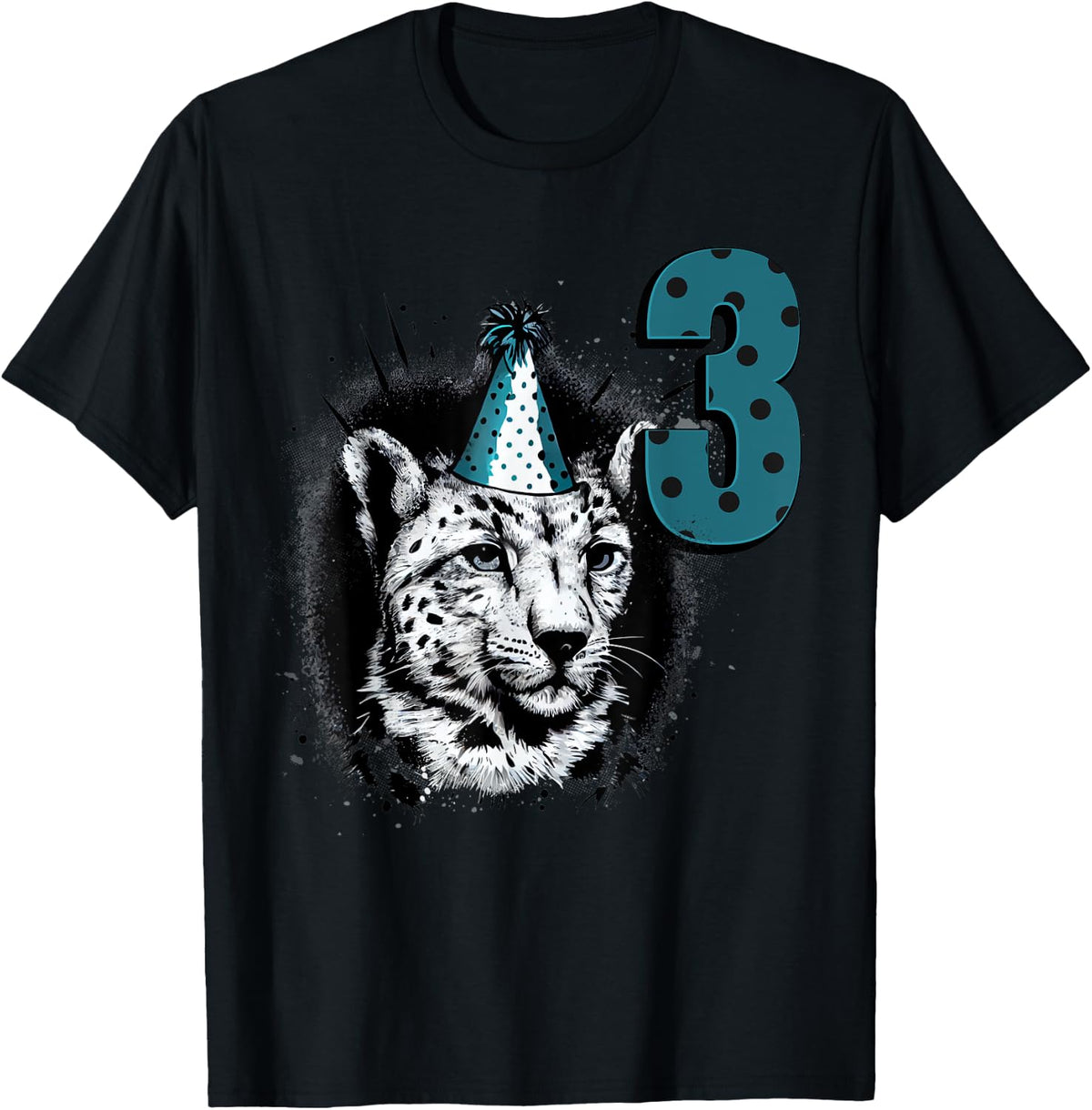 Happy 3rd Birthday Wayward Cheetah wearing a party hat Apparel Comfort Fit Gift Ready