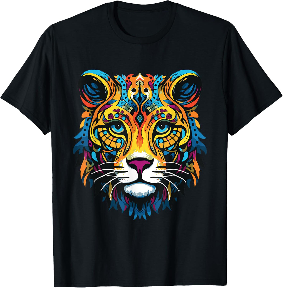 Cheetah Colorful Portrait Animal Head Artwork Apparel Trending US Gift Ready