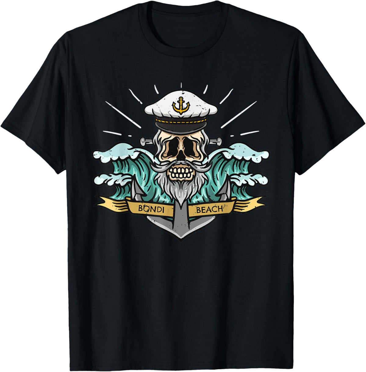 Bondi Beach Australia Sea Captain Pirate Skull Nautical Men Women Kids Apparel | US Viral Pick | Daily Wear Essential