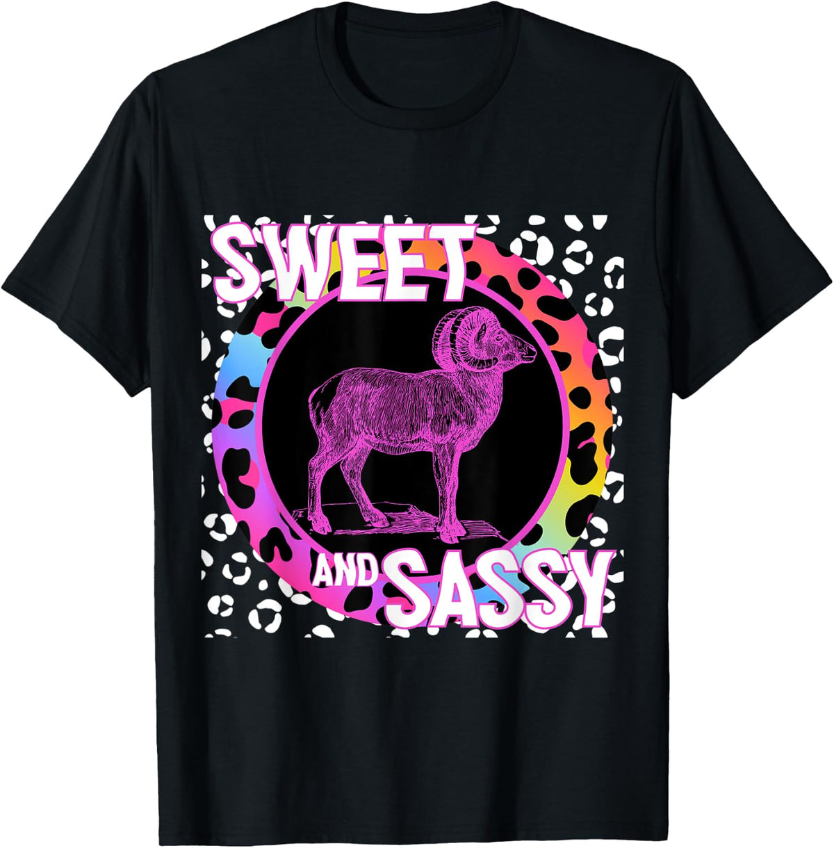 Bighorn Sheep 90s Nostalgia Rainbow Leopard Print Tropical Apparel Trending US Hot Right Now