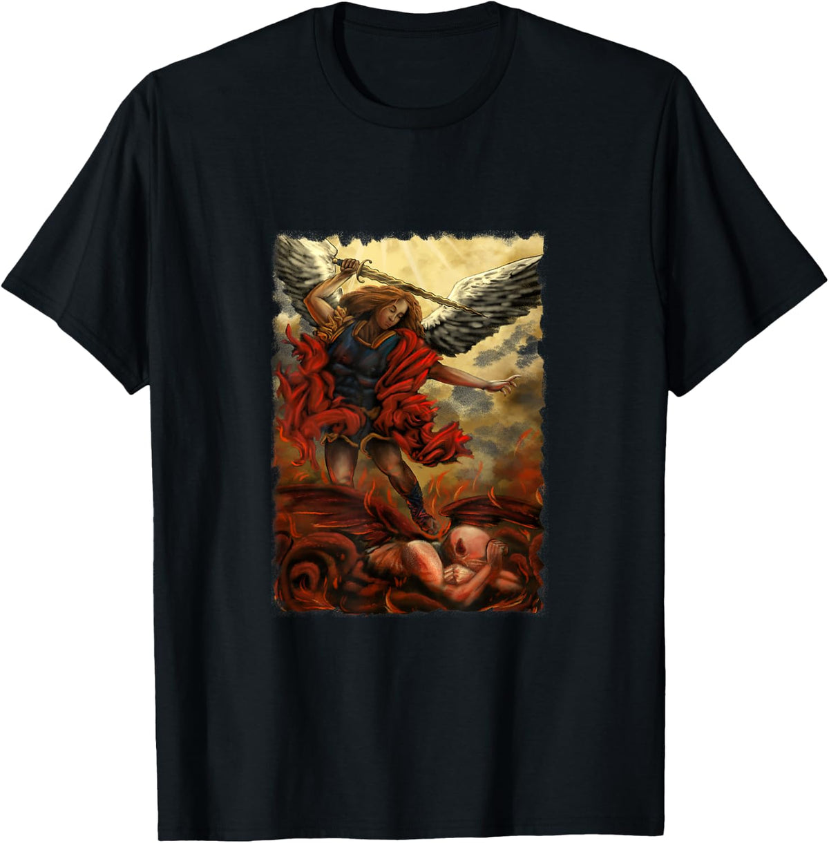 Archangel Michael Defeating Darkness Divine Triumph Apparel | US Best Seller