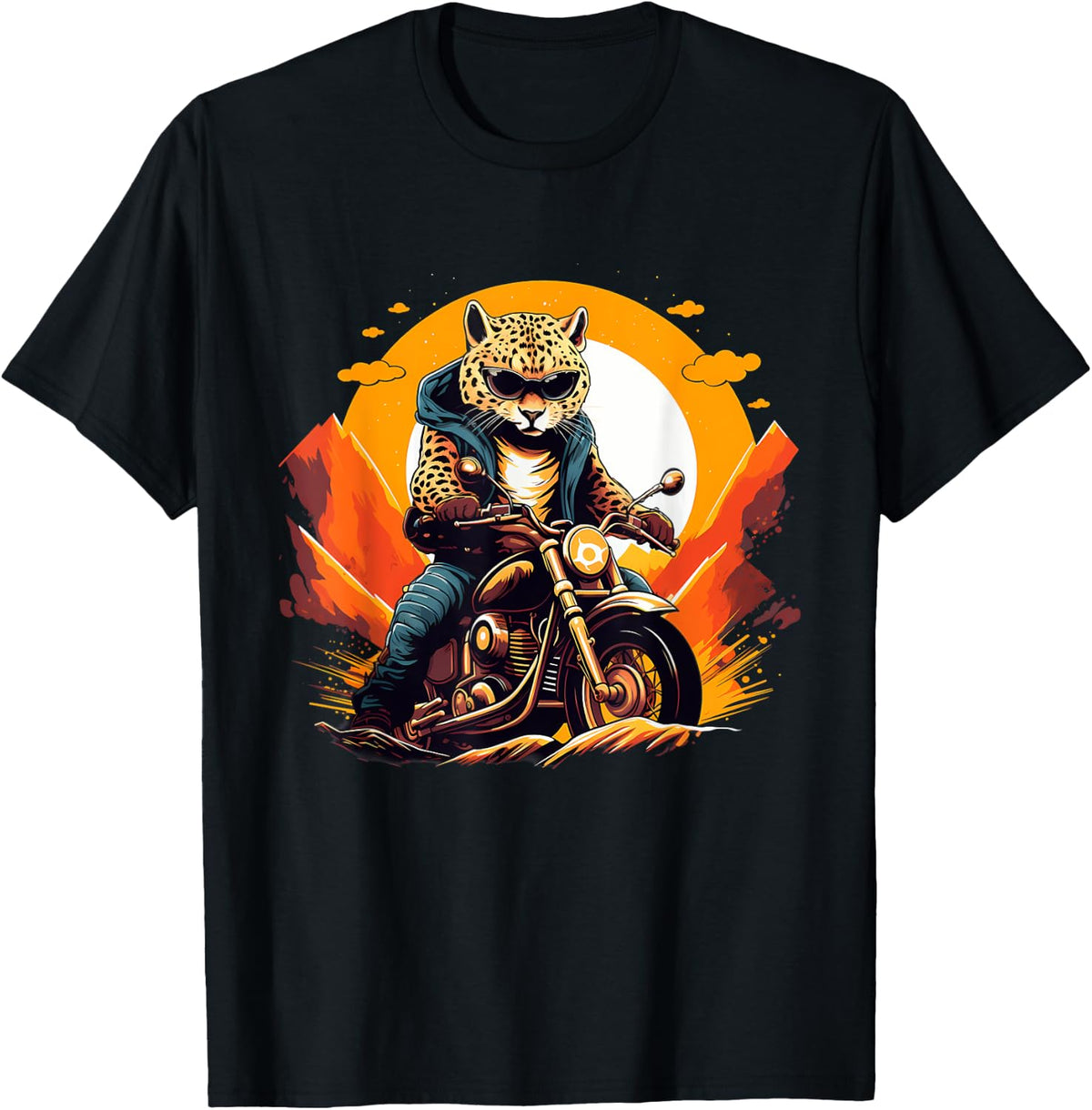 Biker Cheetah Riding Motorcycle Apparel Comfort Fit Gift Ready