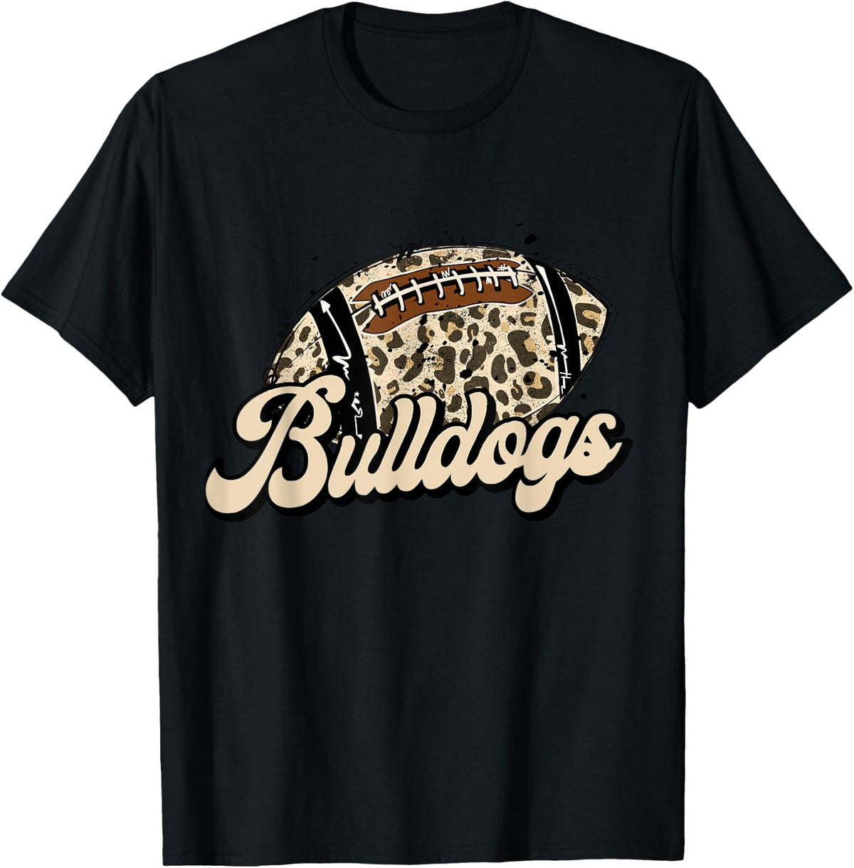 Bulldog Vintage Football Game Leopard Cheetah Trending Retro T Shirt for Men Women Kids T Shirt High Search Demand Every