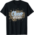 Womens Cheer Mom Shirt Leopard Cheetah Print Blue Cheer T Shirt Streetwear Style Everyday Wear