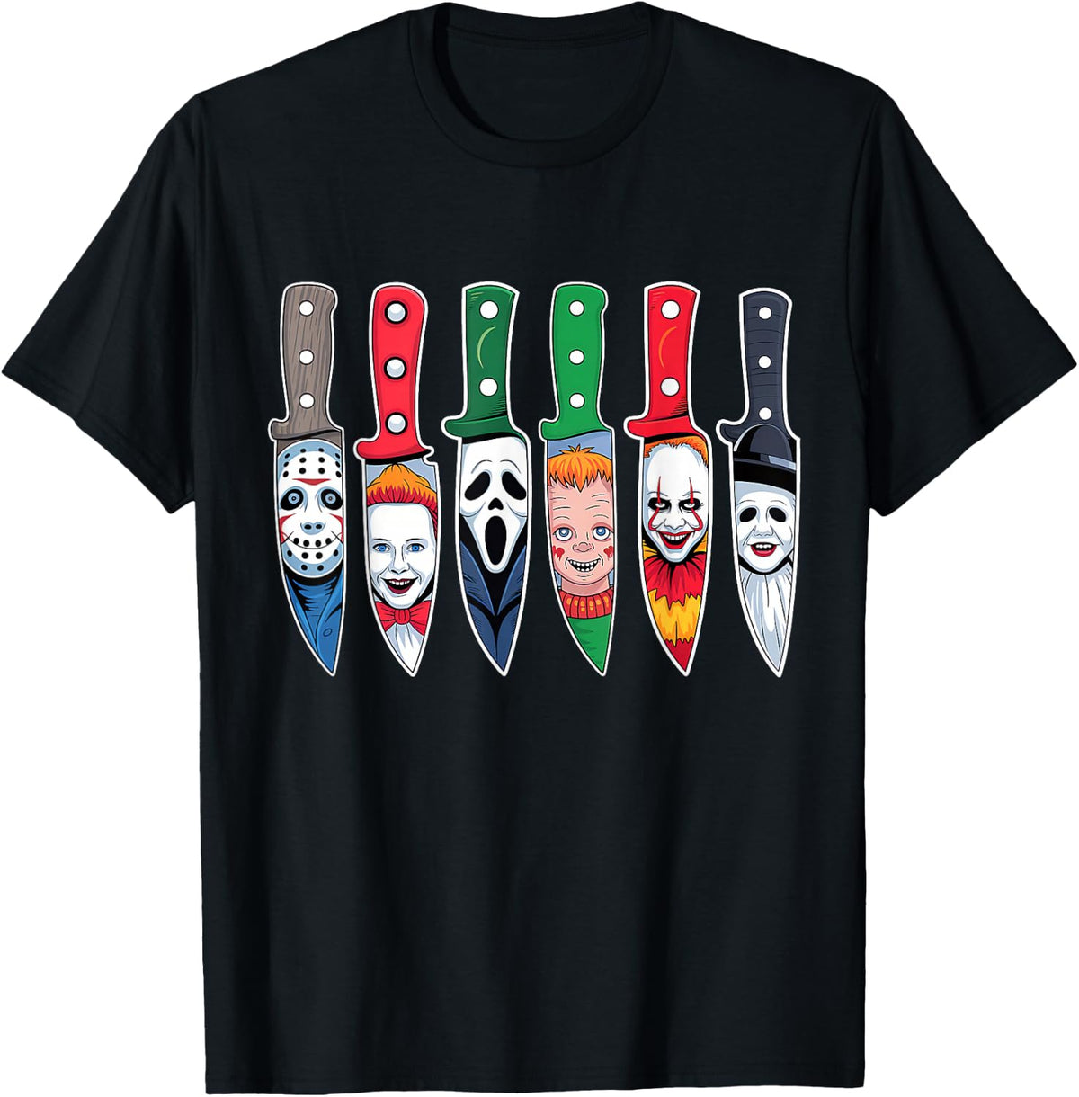 Halloween Horror Movie Characters in Knives Scary Halloween Apparel | Trending 2025
