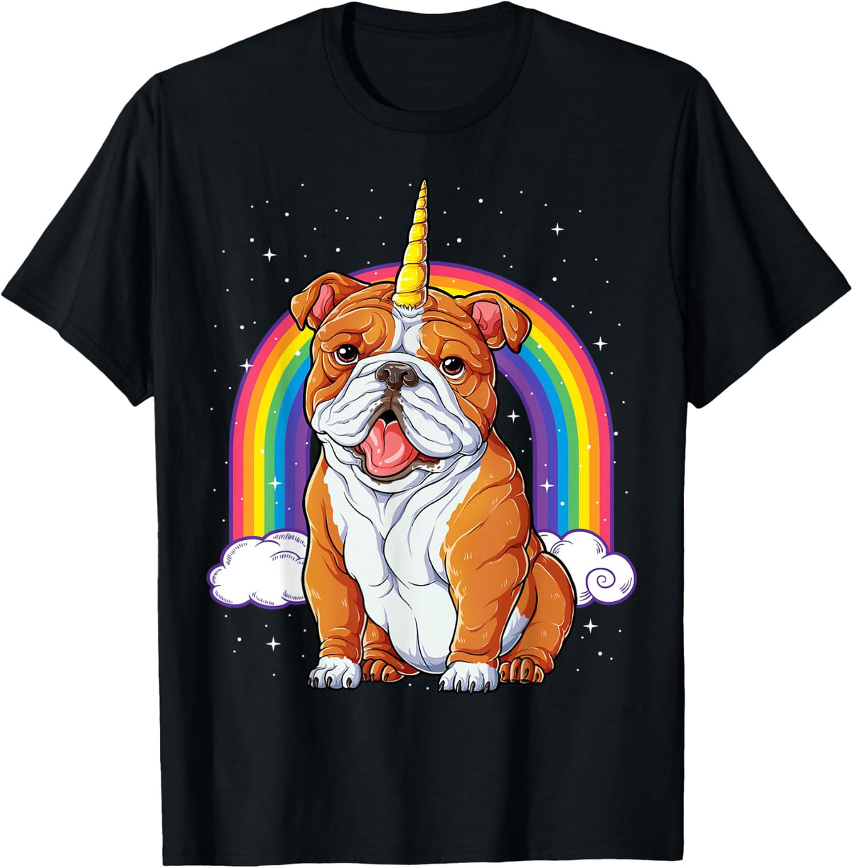 English Bulldog Unicorn T shirt Girls Space Galaxy Rainbow T-Shirt | Top Conversion Title | High CTR Boost