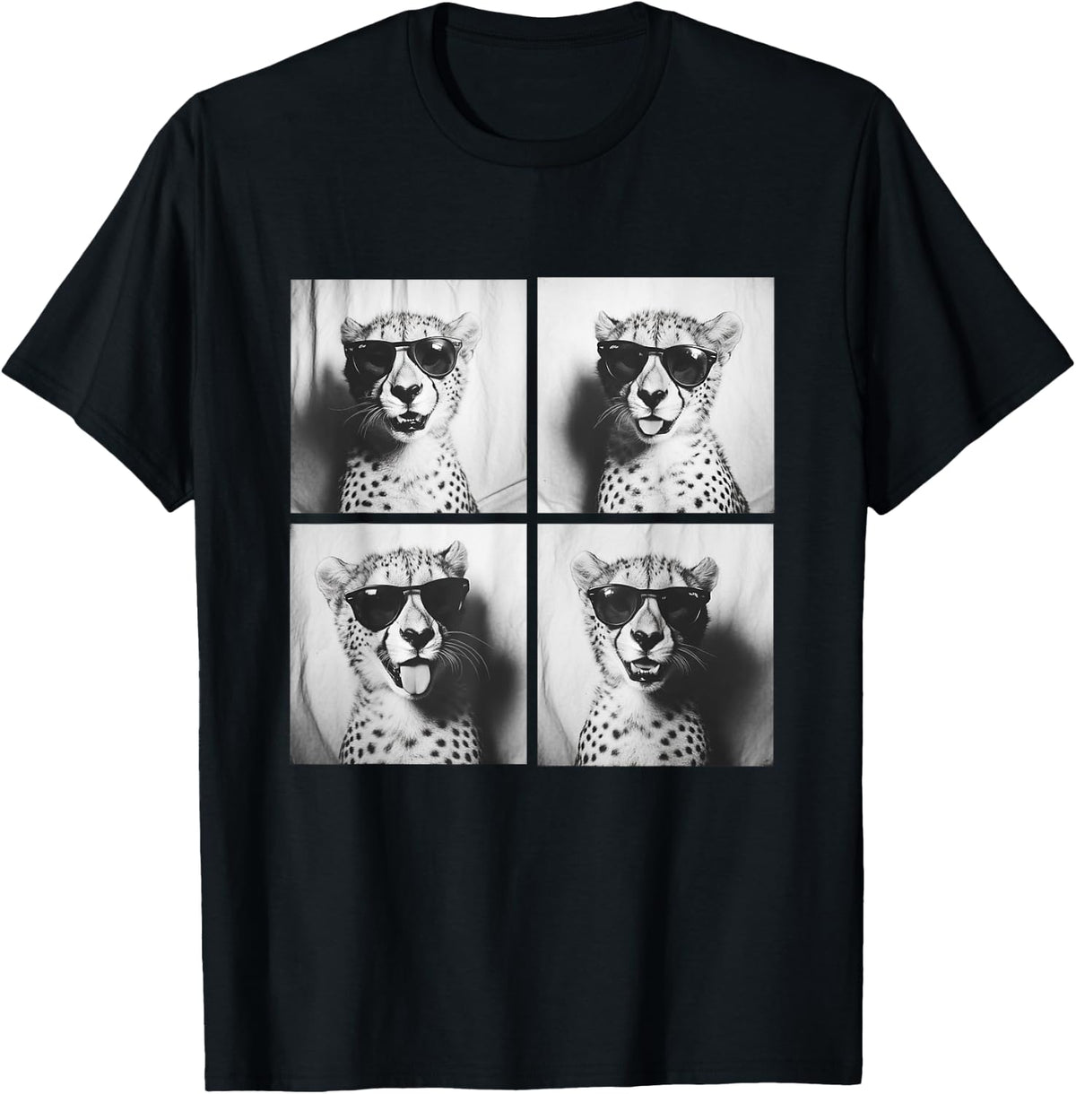 Funny Cheetah with Sunglasses Cool Feline Animals Humor Meme Apparel Viral TikTok Find Everyday Wear