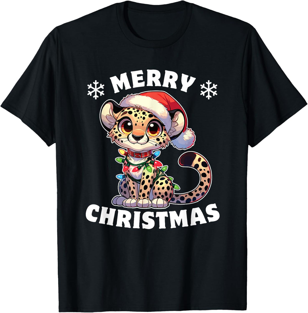 Santa Hat Christmas Light Chain Cheetah Apparel High Search Demand Best Seller Look
