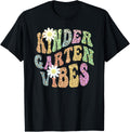 Groovy KINDERGARTEN VIBES Teacher Leopard Print Kinder Retro T Shirt for Men Women Kids T Shirt Premium Print Fan Favori