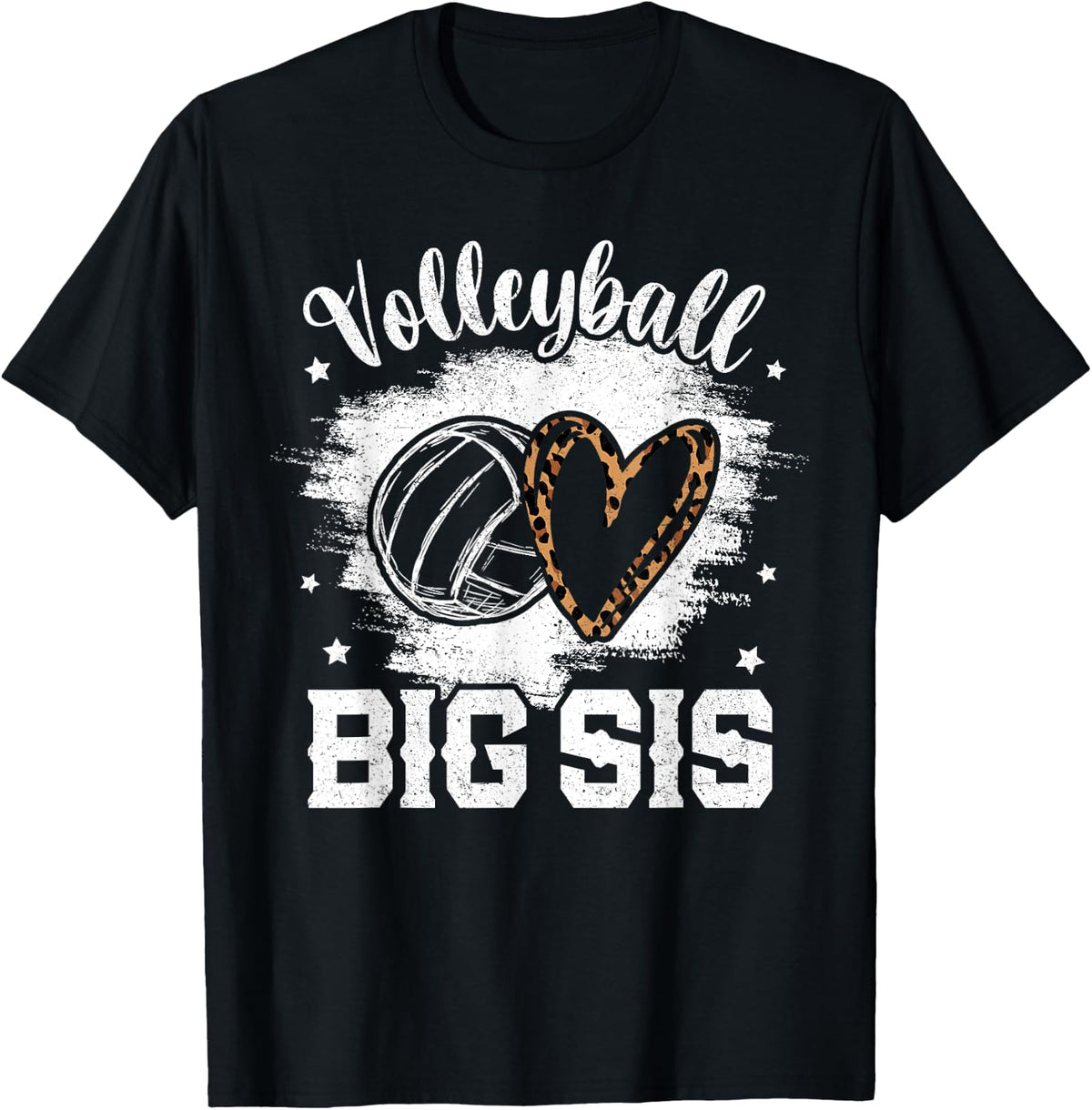 Volleyball Game Day Leopard Cheetah Women Volleyball Big Sis Apparel Comfort Fit Fan Favorite