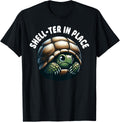 Funny Turtle Pun Shell-ter In Place Turtle Lover Graphic Apparel | High Search Volume | Aesthetic Casual Look