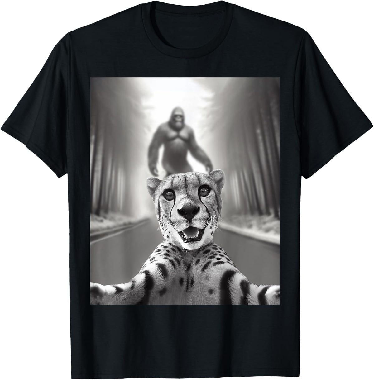 Cheetah Selfie With Bigfoot Funny Gifts For Men Women Kid Apparel Viral TikTok Find Gift Ready