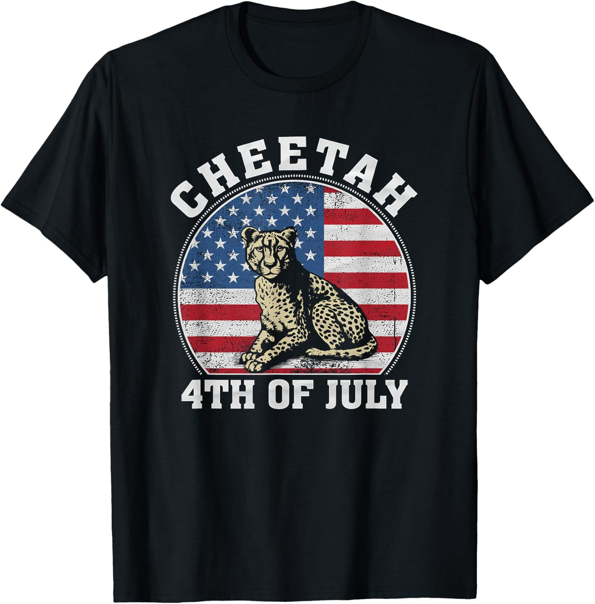 Cheetah 4th of July Men Women American Flag Vintage Apparel High Search Demand Everyday Wear