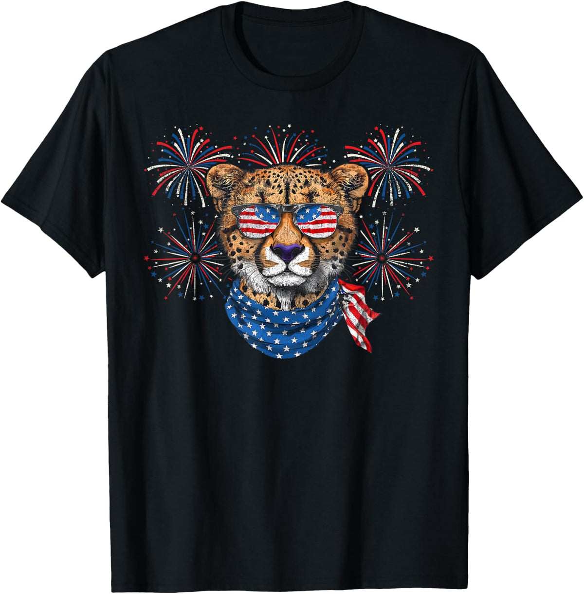 Cheetah 4th Of July Sunglasses American Flag Fireworks Apparel Streetwear Style Everyday Wear