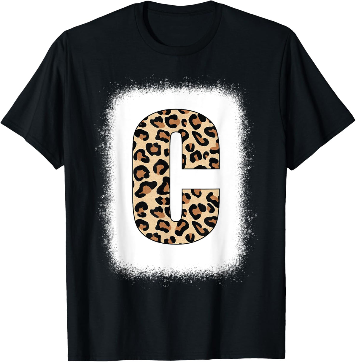 Cheetah Print Letter C Initial Letter C Leopard Bleached Apparel Streetwear Style US Top Pick