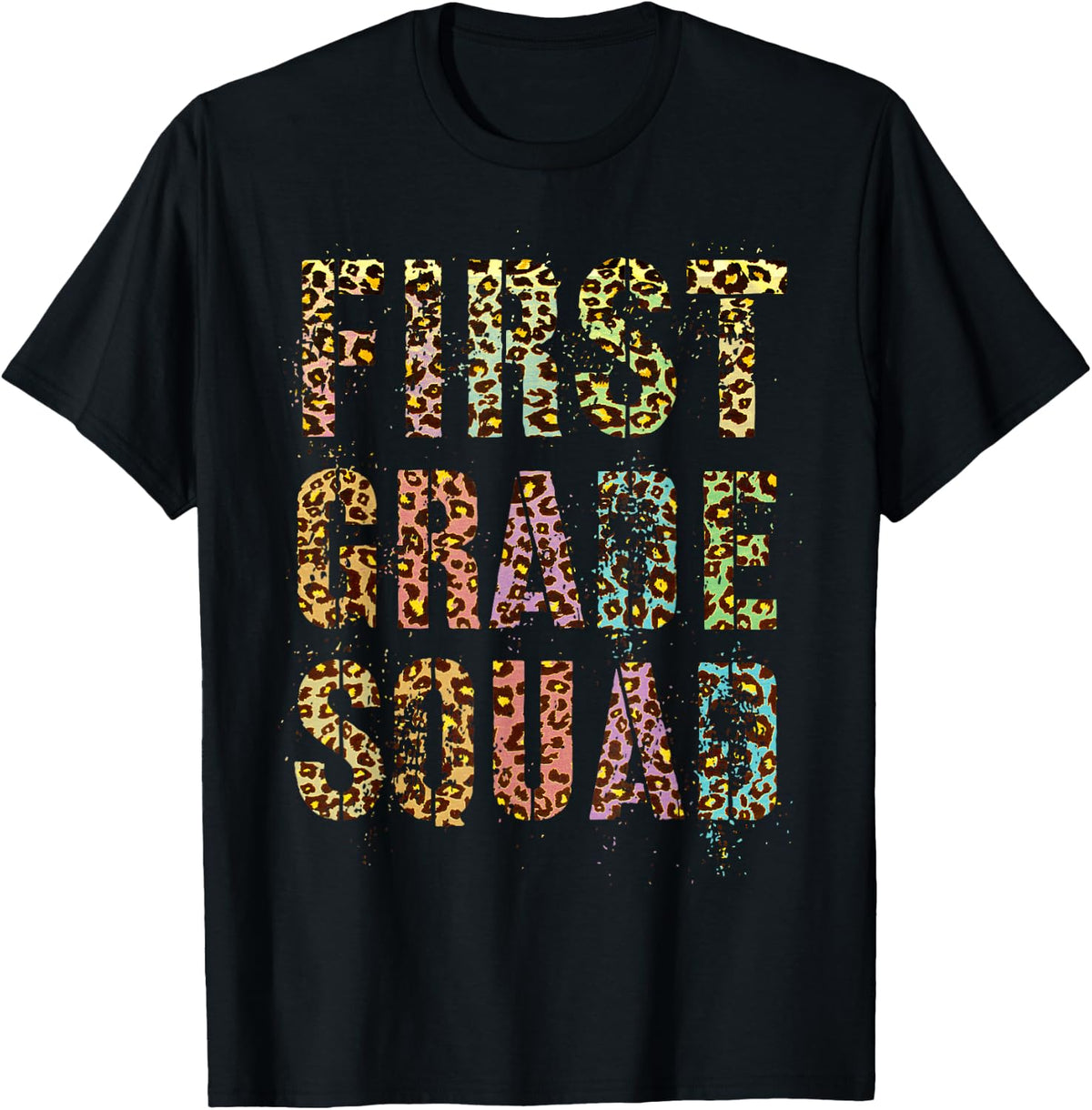 FIRST GRADE SQUAD Leopard Print Teacher Hello 1st Gr Rocks Apparel Trending US Hot Right Now