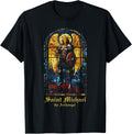 Saint Michael the Archangel St. Michael Stained Glass Apparel | US Best Seller