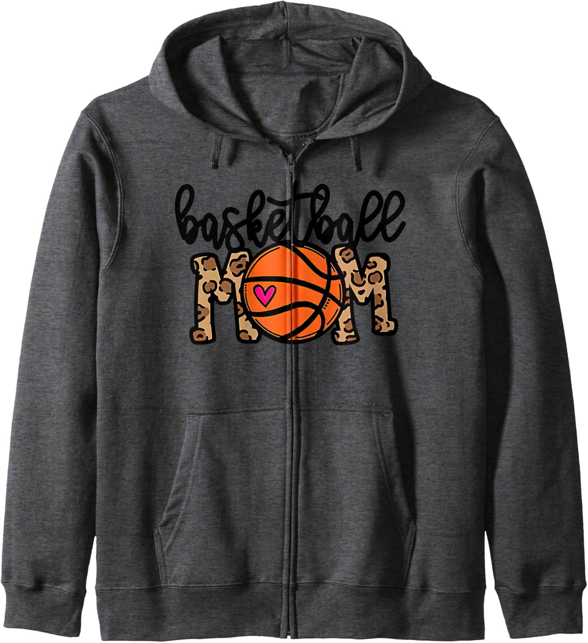Basketball Mom Leopard Cheetah Print Basketball Mom Tshirt Zip Hoodie Hoodie Comfort Fit Everyday Wear