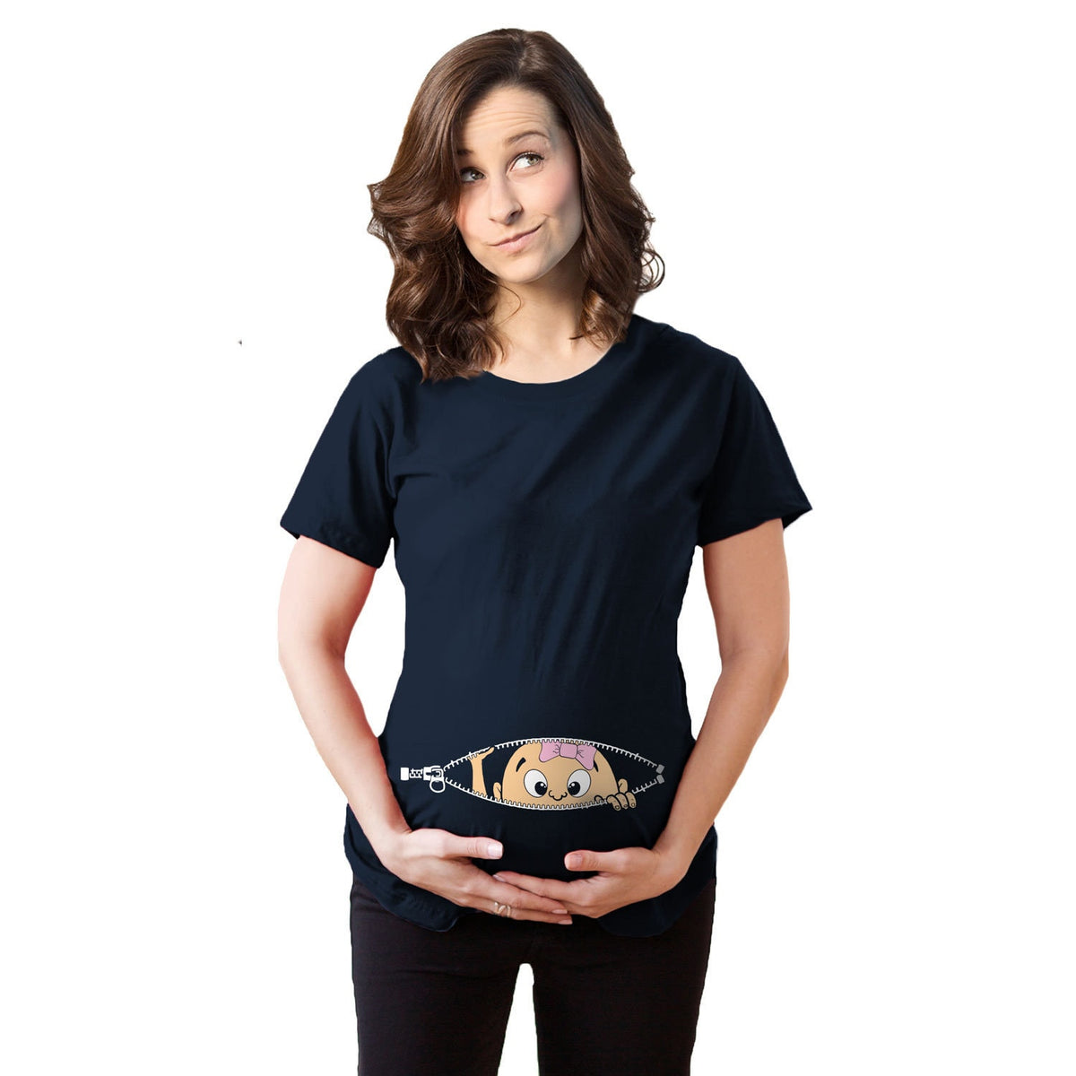 Baby Bump Shirt Pregnancy Shirt Women Baby Girl Peeking Shirt Funny Pregnancy Shirt Baby Announcement Shirt Cute Maternity Shirt Graphic Tee – Feel-Good Design · High-Quality Print