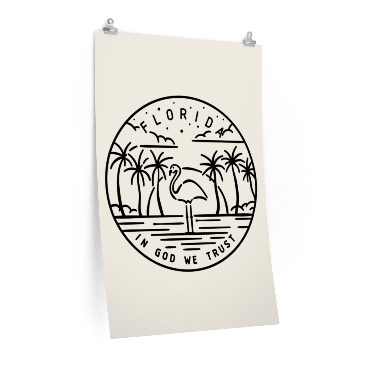 Florida Poster State Design Florida Print Picture Hand Drawn Art Personalization Available Graphic Tee – Warm & Stylish · Perfect For Daily Wear