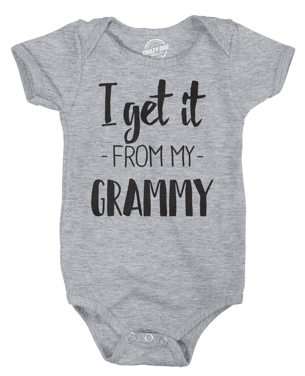 Cute Romper Baby Undershirts Funny Baby Clothes I Get It From My Grammy Rompers With Sayings Black Baby Romper Funny Quotes Romper Graphic Tee – Everyday Comfort · Trending Graphic Apparel