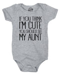 Baby Boy Underwear Baby Undershirts Funny Baby Clothes Rompers With Sayings Cute Romper If You Think Im Cute You Should See my Aunt Graphic Tee – Bold Style · High-Quality Print