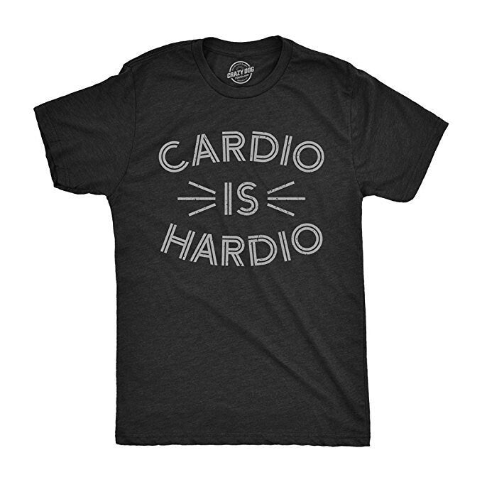 Fitness Shirt Men Funny Workout Shirt Funny Gym Shirt For Men Sarcastic Exercise Shirt Funny Workout Shirt Men Cardio is Hardio Graphic Tee – Feel-Good Design · Perfect For Daily Wear