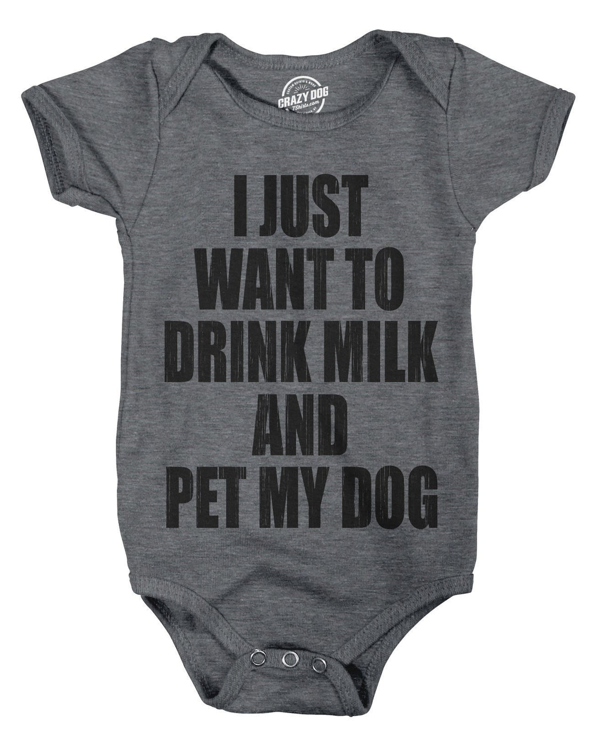 Funny Romper Funny Baby Clothes Dog Creeper Funny Baby Shirt Baby Shower Gift I Just Want to Drink Milk and Pet my Dog Graphic Tee – Warm & Stylish · Perfect For Daily Wear