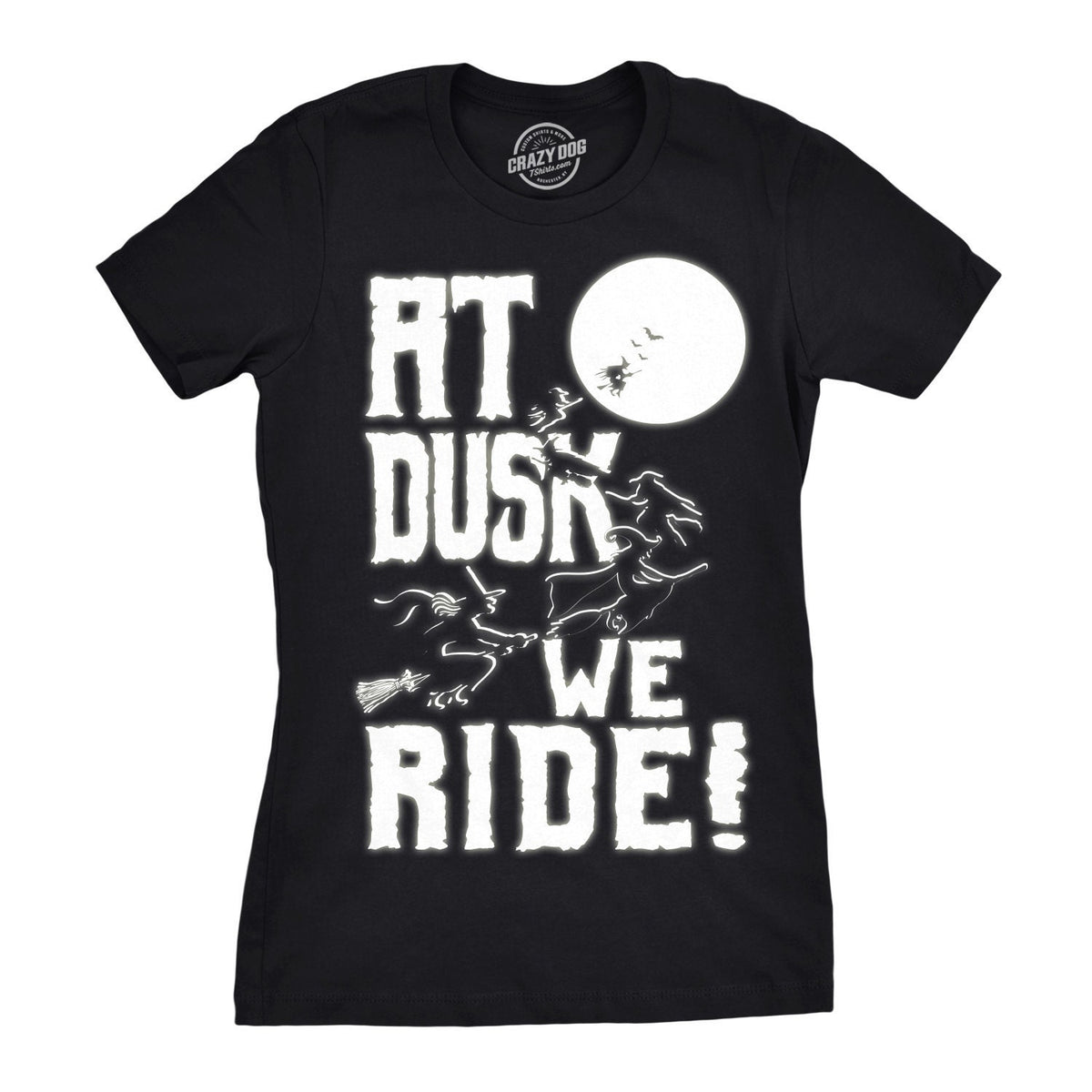 Witch Broomstick Shirt At Dusk We Ride Face Occult Shirts Halloween Witch T Shirt Womens Funny T Shirt Full Moon shirts Funny Witch Graphic Tee – Premium Graphic · Trending Graphic Apparel