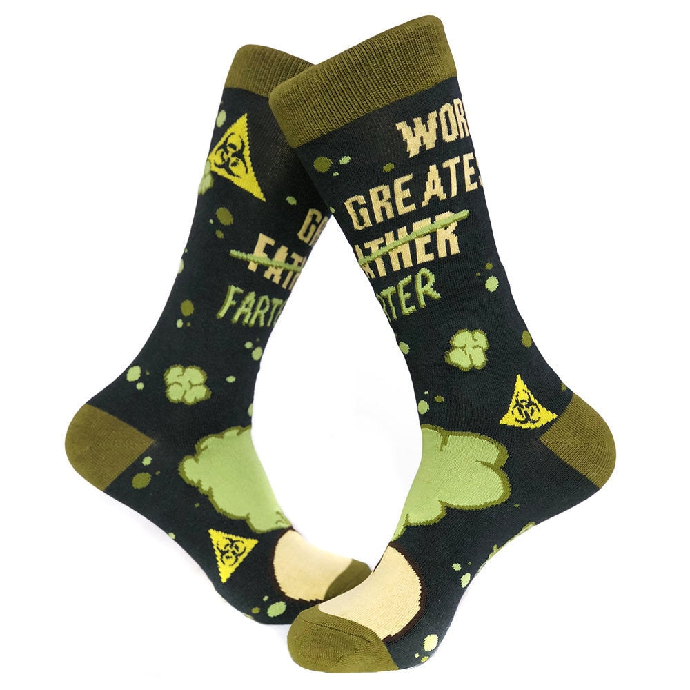 Funny Dad Socks Worldest Greatest Farter Socks Funky Socks Mens Novelty Socks Cool Mens Socks Crazy Toilet Humor Socks Father Socks Graphic Tee – Premium Graphic · Perfect For Daily Wear