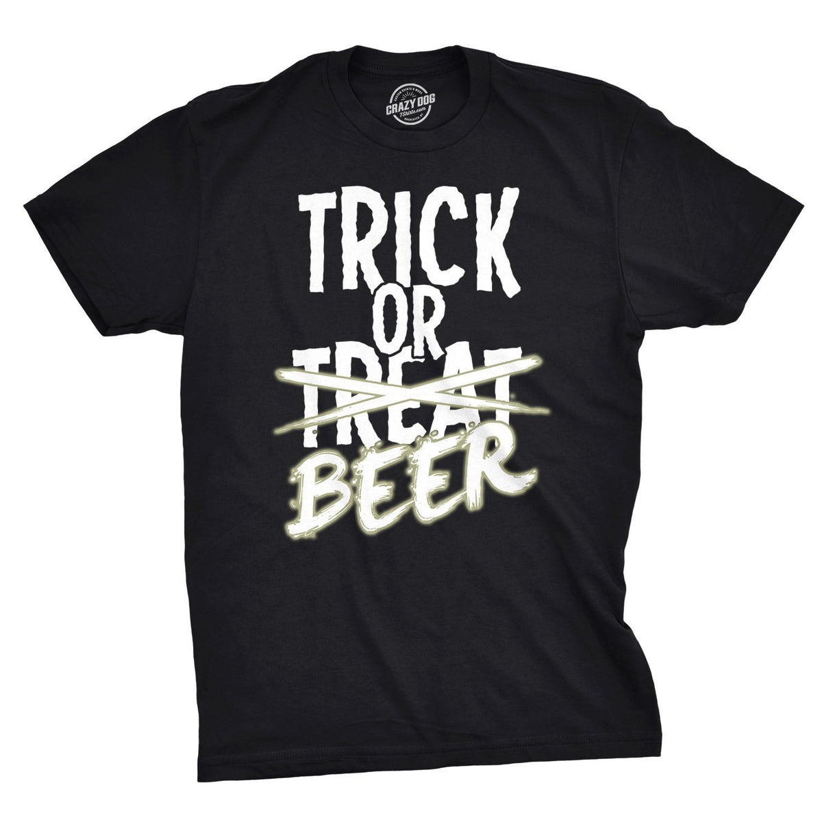 Adult Trick Or Treat T Shirt Mens Drinking T Shirt Mens Halloween T Shirt Funny Halloween Tee Funny Trick Or Beer Graphic Tee – Premium Graphic · Trending Graphic Apparel
