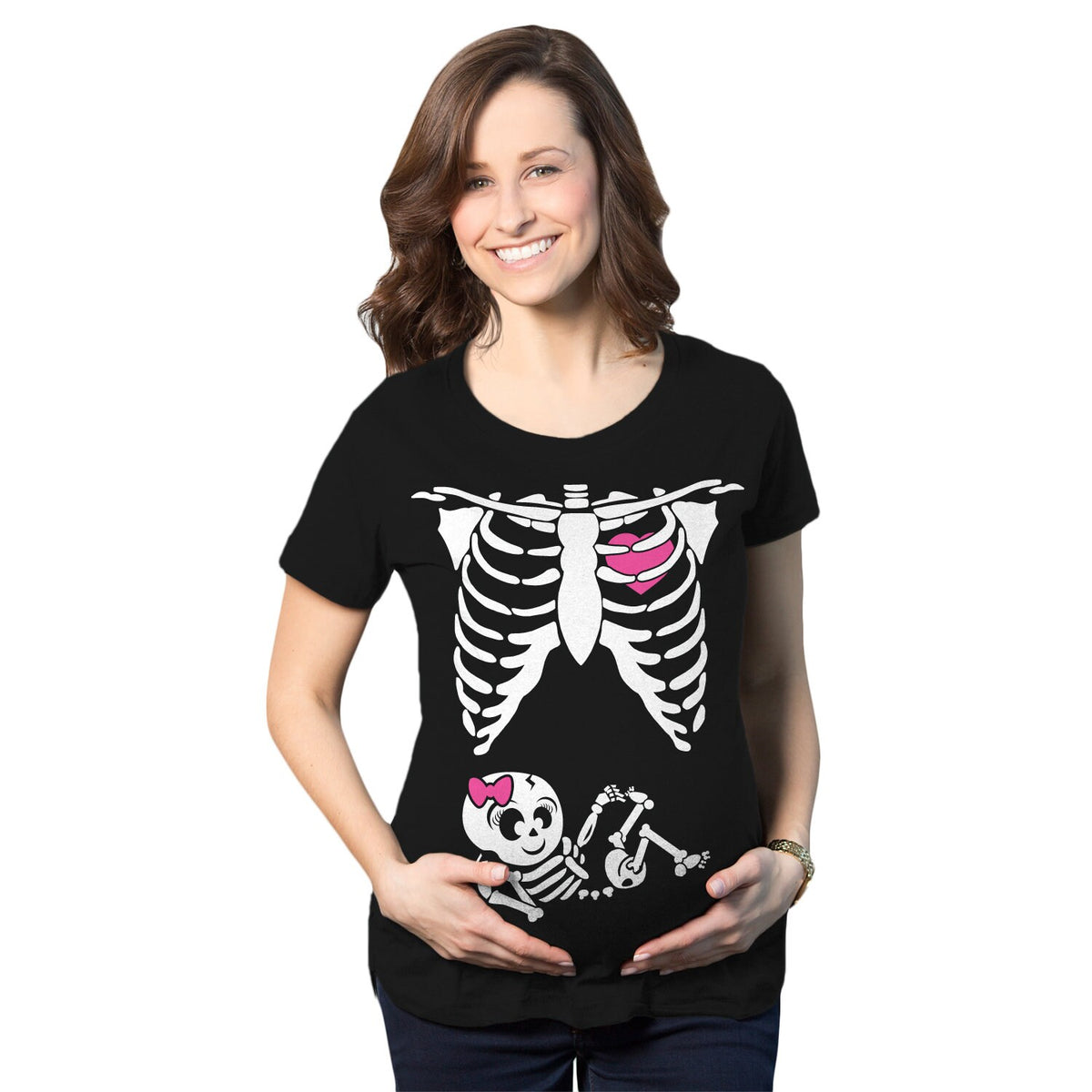 Pregnant Shirt Skeleton Baby Girl Funny Maternity Shirt Funny Pregnant Shirt Halloween Maternity Shirt Maternity Costume Skeleton Girl Graphic Tee – Premium Graphic · Must-Have Style