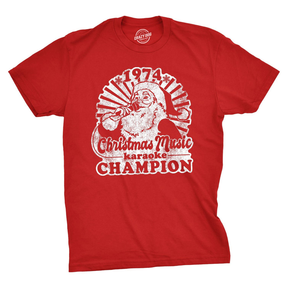 Santa Face Christmas 1974 Shirt Christmas Music Karaoke Champion Festive Tees Men Funny Christmas Shirts Christmas Music Lover Shirt Graphic Tee – Bold Style · Great Gift For Fans