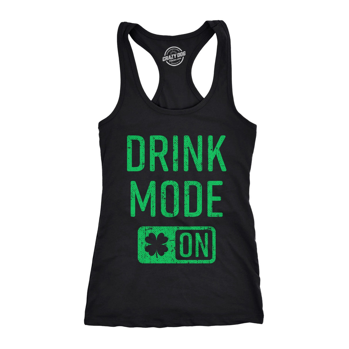 SHAMROCK Drink Mode On Switch Shamrock Tank Top Women Shenanigans Fitness Top St Patricks Day Tank Saint Pattys Drinking Tank Top Tank Top – Warm & Stylish · High-Quality Print