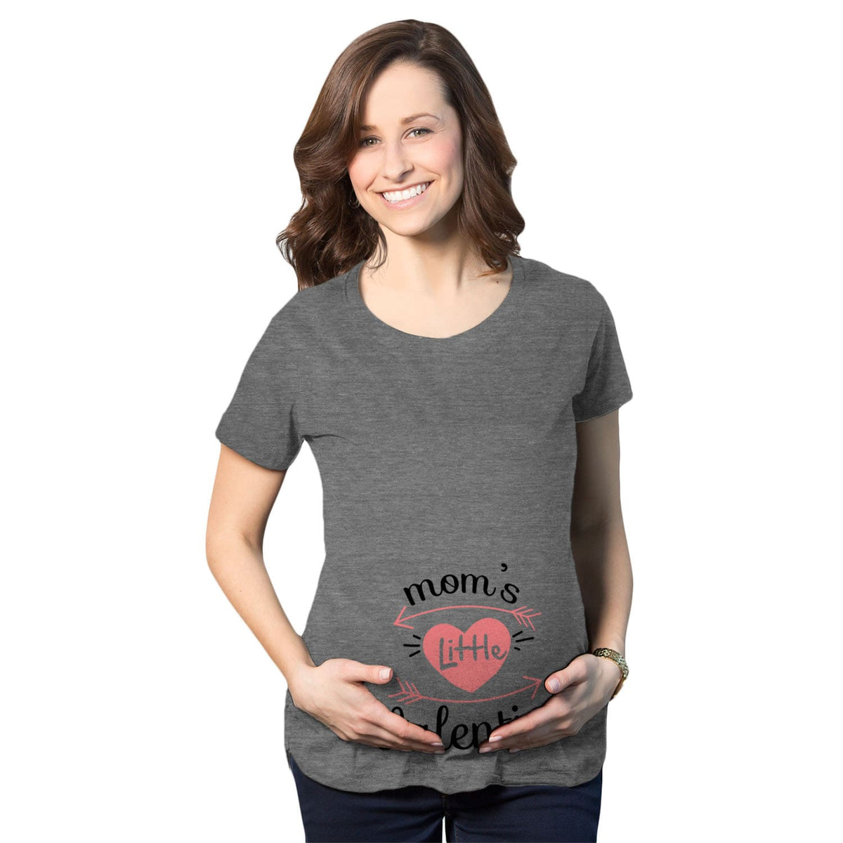 Moms Little Valentine Maternity Shirt Heart Valentines Day Pregnancy T Shirt Love Heart Baby Bump Pregnant Shirt Cute Mom To Be Tee Graphic Tee – Aesthetic Look · Great Gift For Fans