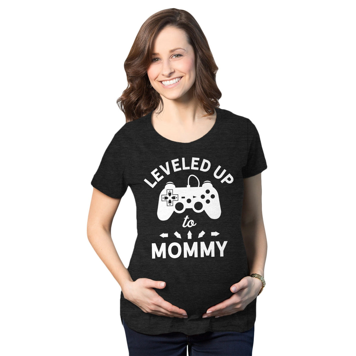 Gaming Maternity Shirt Nerdy Pregnancy Shirt Funny Maternity Shirt Funny Pregnant Shirt Baby Announcement Shirt Leveled Up To Mommy Graphic Tee – Warm & Stylish · Top Pick For Any Outfit