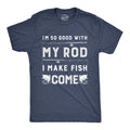 Funny Mens Fishing T shirt Rude Innuendo Angling Shirt Offensive Fisherman Loose Fit Tee Joke Fishing Gifts Rod Make Fish Come Graphic Tee – Easygoing Wear · High-Quality Print