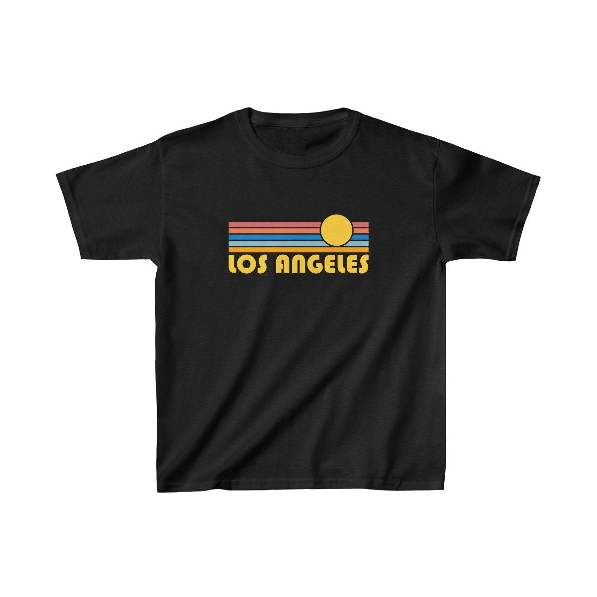 Los Angeles California Youth Shirt Retro Sunrise Los Angeles Kid39s TShirt Personalization Available Graphic Tee – Warm & Stylish · Trending Graphic Apparel