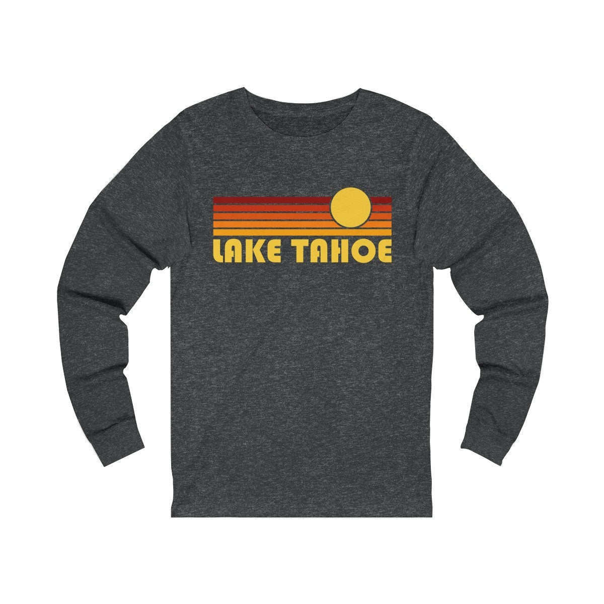 Lake Tahoe California Long Sleeve Shirt Retro Sunset Unisex Lake Tahoe Long Sleeve T Shirt Personalization Available Graphic Tee – Bold Style · Trending Graphic Apparel