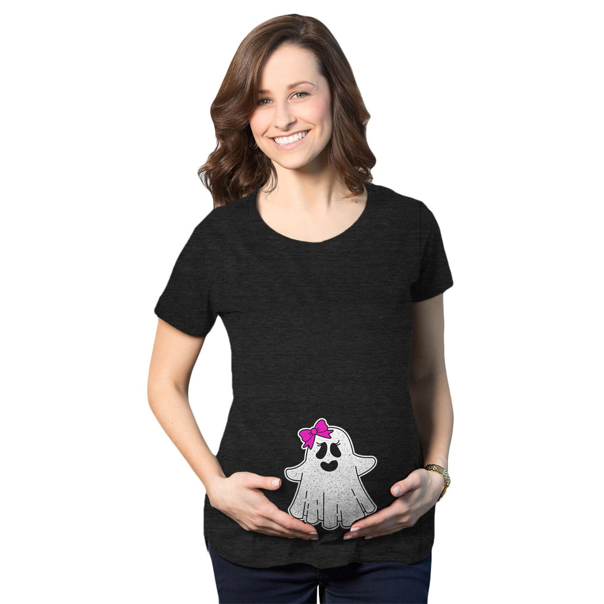 Pregnant Shirt Ghost Baby Girl Funny Maternity Shirt Funny Pregnant Shirt Halloween Maternity Shirt Maternity Costume Ghost Girl Bow Graphic Tee – Cozy Vibes · Top Pick For Any Outfit